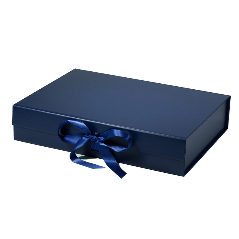 Magneetdoos met strik - A4 - Blauw mat gelamineerd - Couture