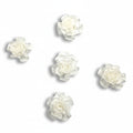Satinröschen weiß 40mm | Rosette verpackt pro 20 Stück