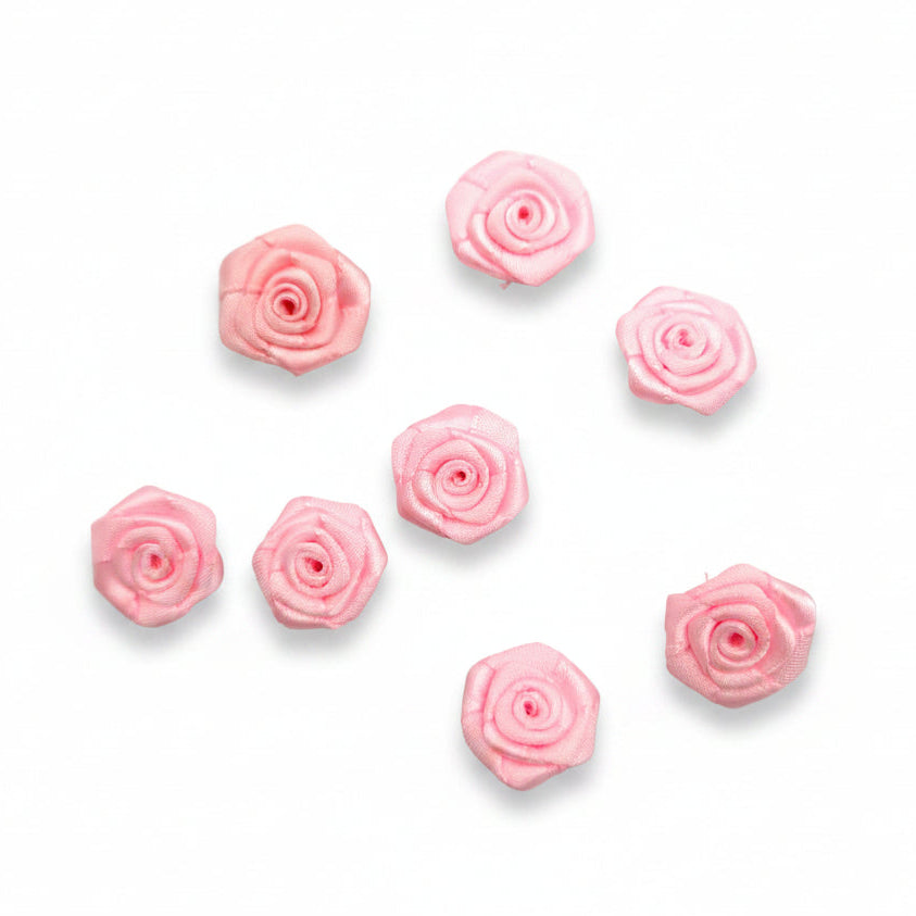 Anmutige rosa Satinröschen 20 mm, 50 Stück