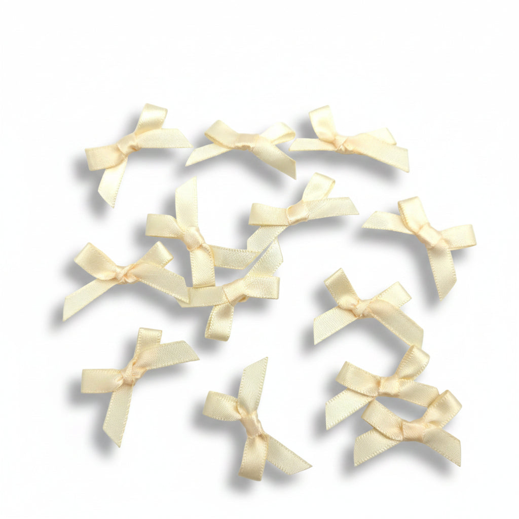 Kleine Satin Schleifen Ecru (20x30mm)