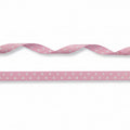 10mm Luxuriöses Satinband rosa mit weißen Punkten
