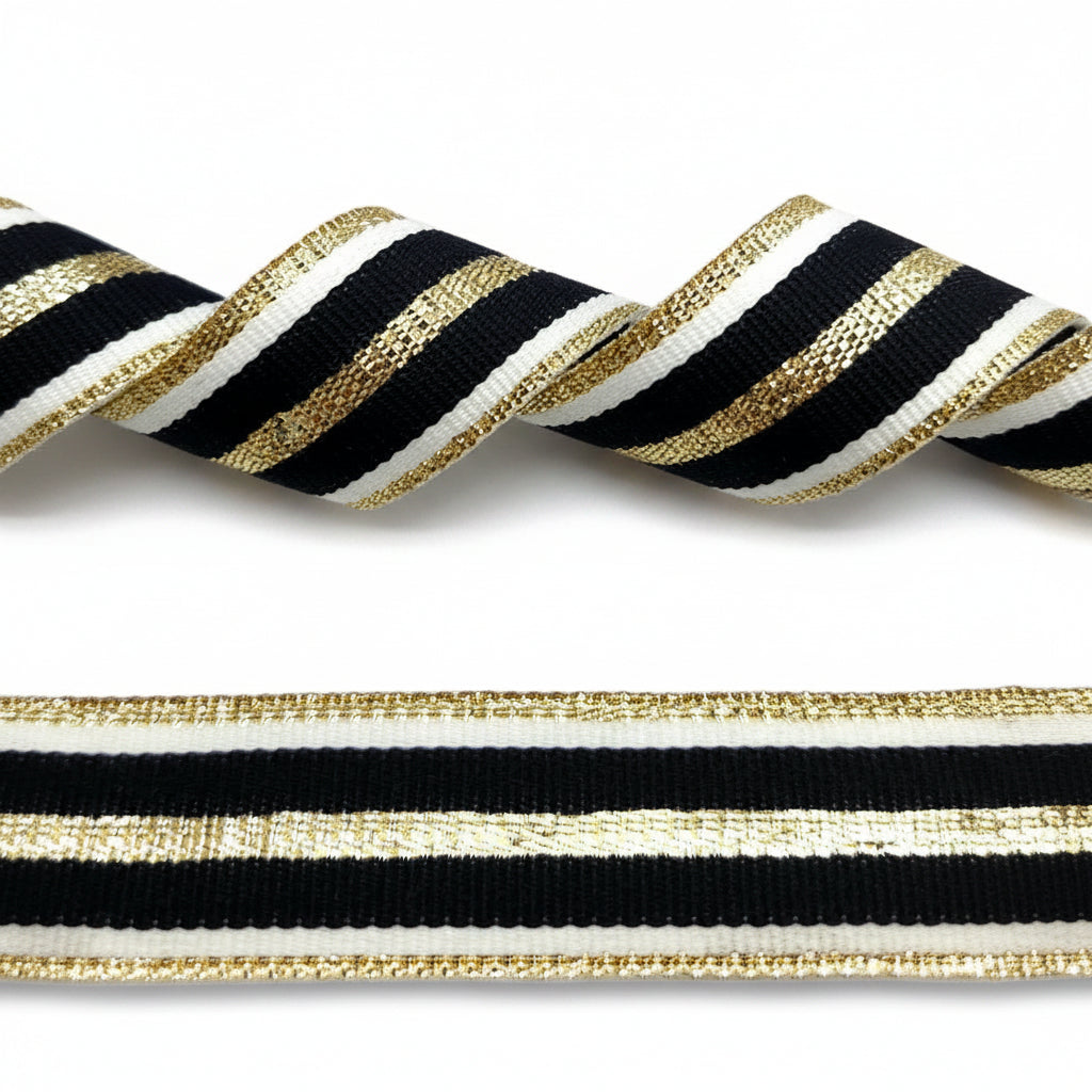 Satinband mit Zebramuster – 25mm pro 25 Meter.