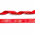 Rotes Satinband 20mm bedruckt mit "Welkom Sint en Piet"