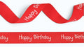 Ripsband rot-weiß bedruckt mit Happy Birthday – 16mm | Rolle 20m