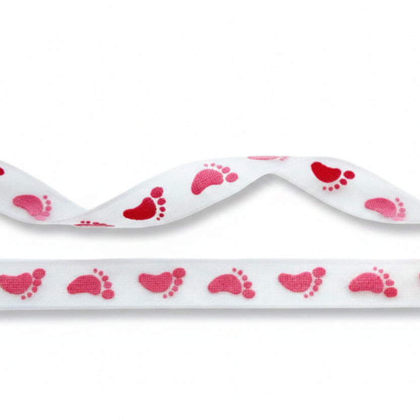 Organza mit Babyfüßen rosa
