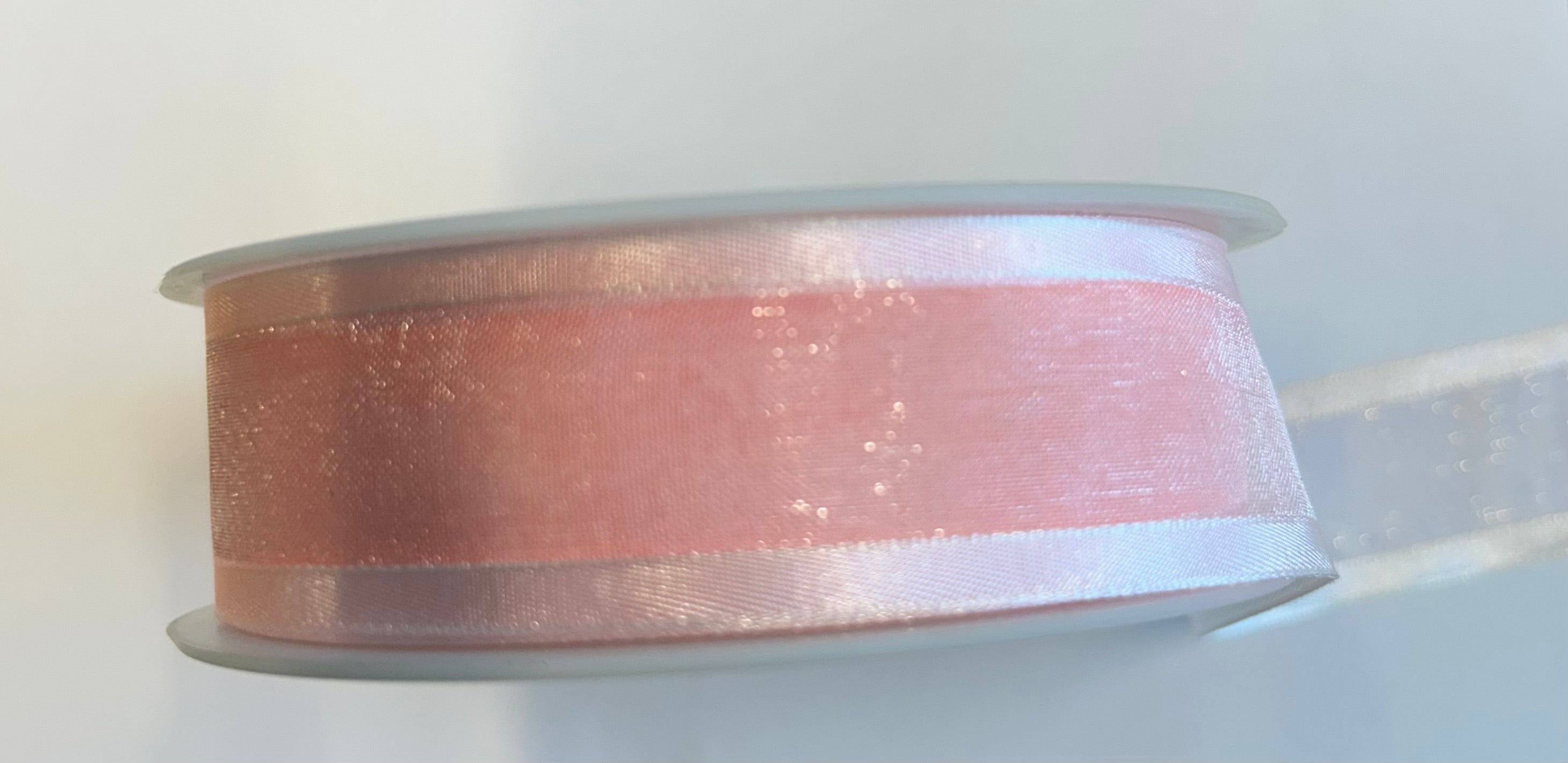 Organzaband mit Satinrand 7 verschiedene Farben 25mm Rolle à 25 Meter