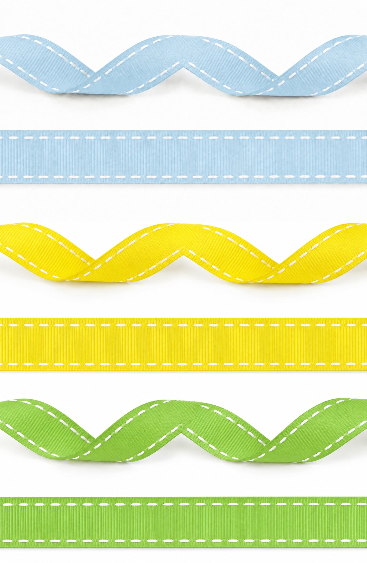 15mm blaues Ripsband mit weißen Nähten - 20 Meter