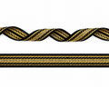 Sierband zwart met lurex gouden streep 16mm per 50 meter
