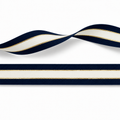 Sierband Donker Blauw/Wit met gouden lurex strepen 25mm per 50 meter