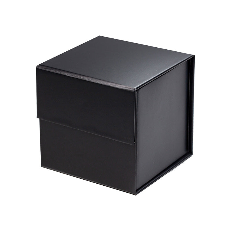 Magneetdoos met strik - Kubus - Zwart mat gelamineerd - Couture