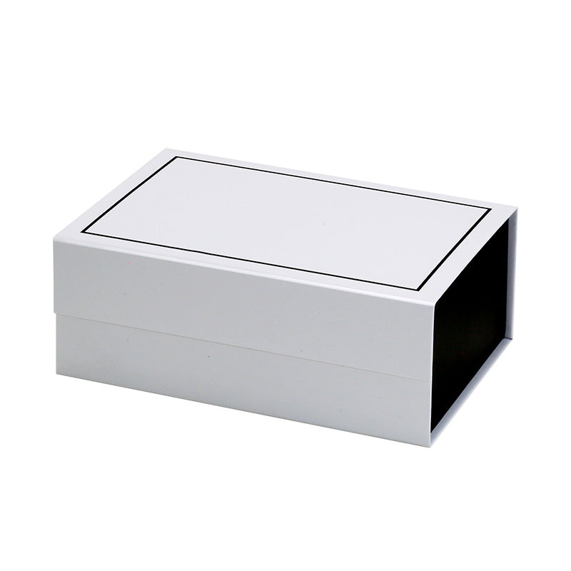 Magneetdoos met strik - A5 - Wit/zwart mat gelamineerd - Couture