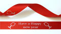 15mm rotes Satinband bedruckt mit silbernen Weihnachtsglocken pro 25 Meter Rolle