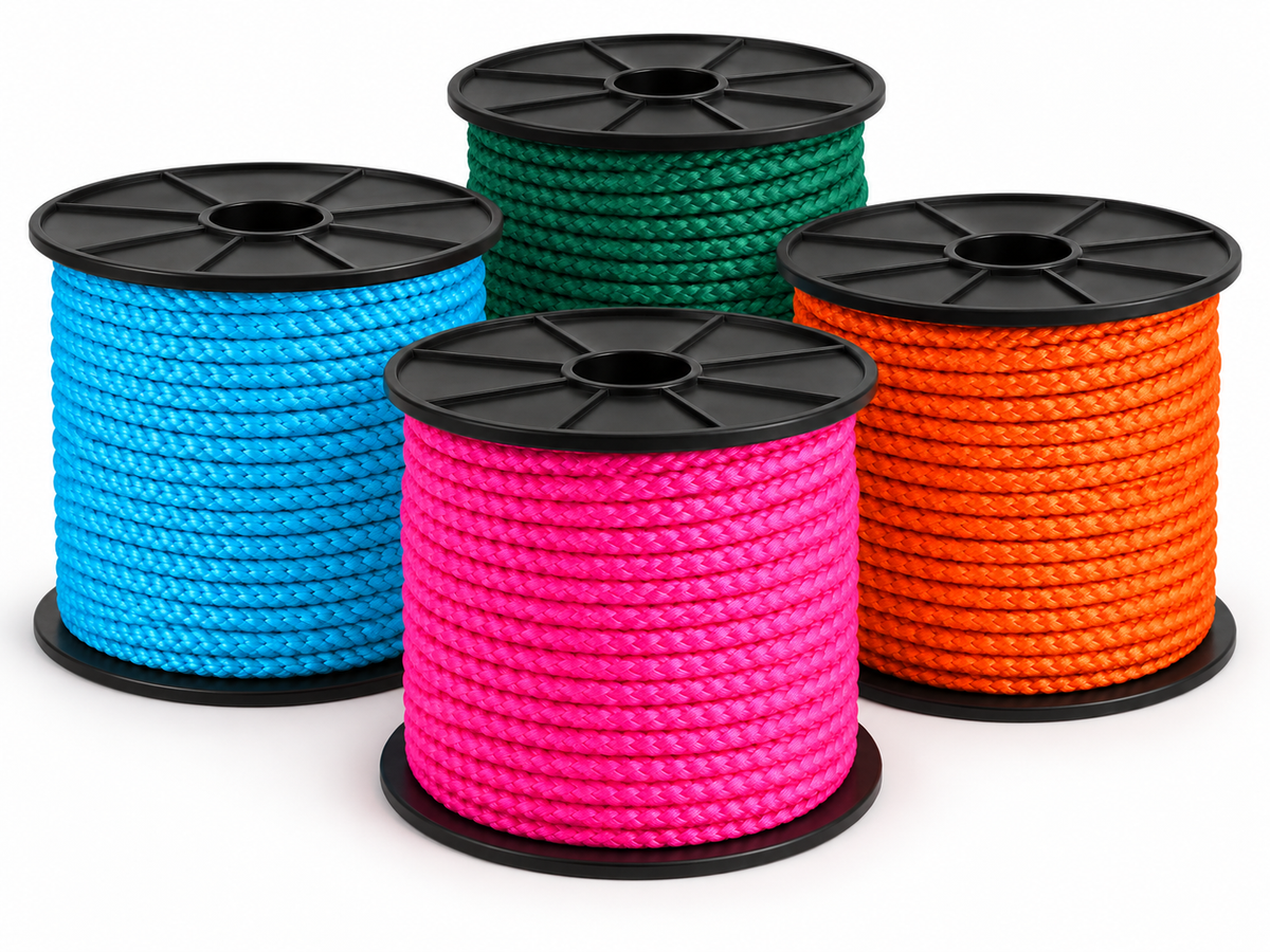 Acryl koord gevlochten 6mm diverse kleuren per 100 meter