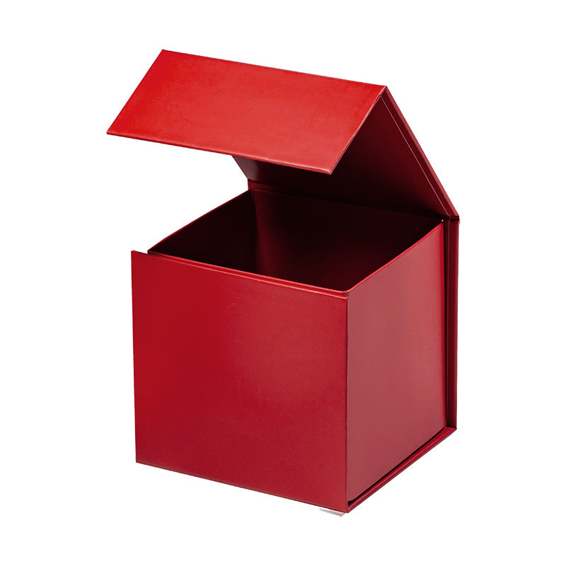 Magneetdoos met strik - Kubus - Rood mat gelamineerd - Couture