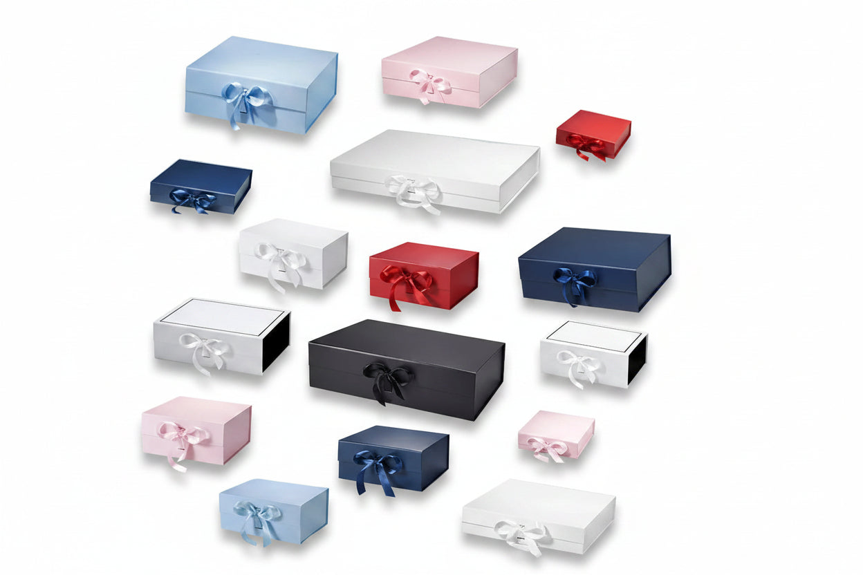 Magneetdoos met strik - A4 - Vierkant - Roze mat gelamineerd - Couture
