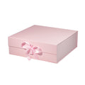 Magneetdoos met strik - A4 - Vierkant - Roze mat gelamineerd - Couture