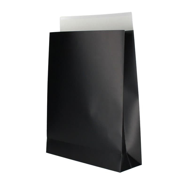 Geschenkzakken papier - Zwart mat gelamineerd - Blokbodem - Cachet FSC®